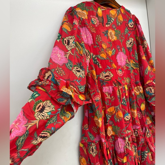 FARM RIO ANTHROPOLOGIE MINI DRESS ROSES - Picture 8 of 11